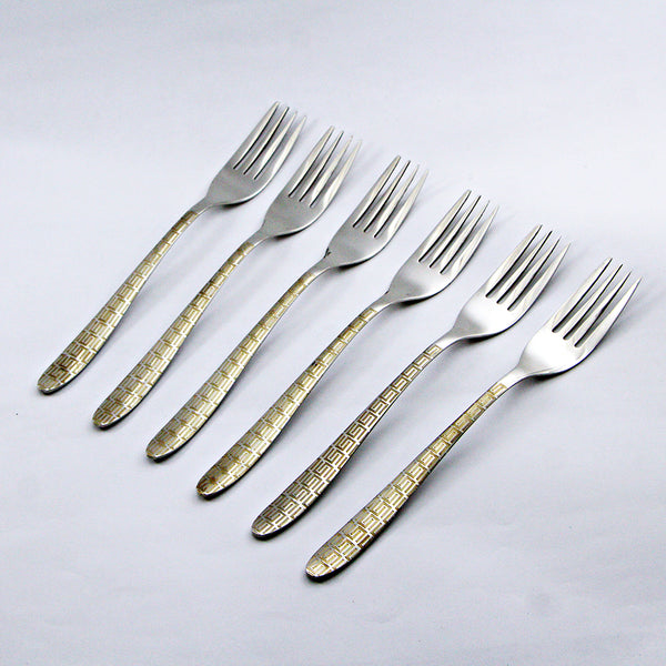 6 Pieces Stainless Steel Table Fork Set - D01 - Home Sneaks