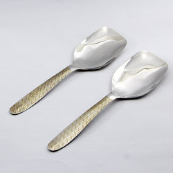 Pair of 2 Stainless Steel Rice Spoons Set - D01 - Home Sneaks