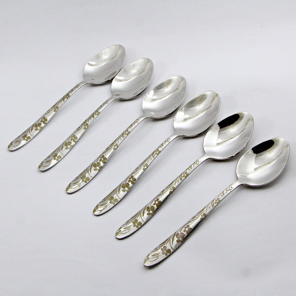 6 Pieces Stainless Steel Tea Spoons Set - D02 - Home Sneaks