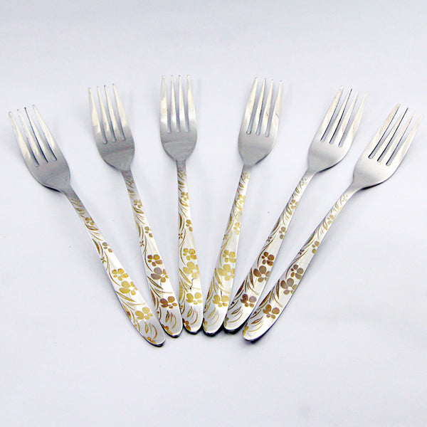 6 Pieces Stainless Steel Table Fork Set - D02 - Home Sneaks