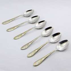 6 Pieces Stainless Steel Tea Spoons Set - D04 - Home Sneaks