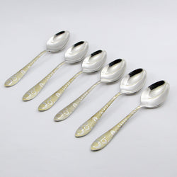 6 Pieces Stainless Steel Tea Spoons Set - D04 - Home Sneaks
