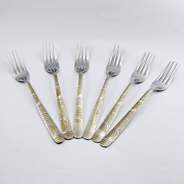 6 Pieces Stainless Steel Table Fork Set - D05 - Home Sneaks