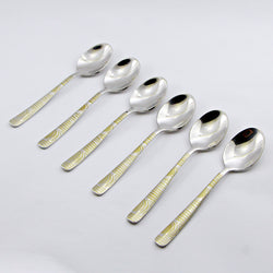 6 Pieces Stainless Steel Tea Spoons Set - D05 - Home Sneaks