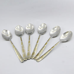 6 Pieces Stainless Steel Tea Spoons Set - D05 - Home Sneaks