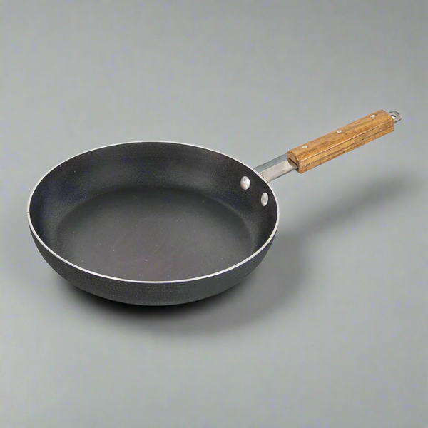 20cm Black Non Stick Fry Pan with Wooden Handles