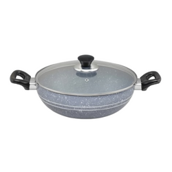 15-Piece Marble Coated Non-Stick Crescent Cookware Gift Set – Grey