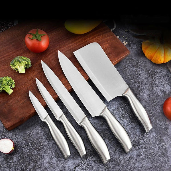 5 Pieces 100% Stainless Steel Classic Kitchen Knife Set