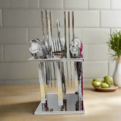 FALARI Premium 24 Pieces Cutlery Set [6 Persons Serving] Gold and Silver