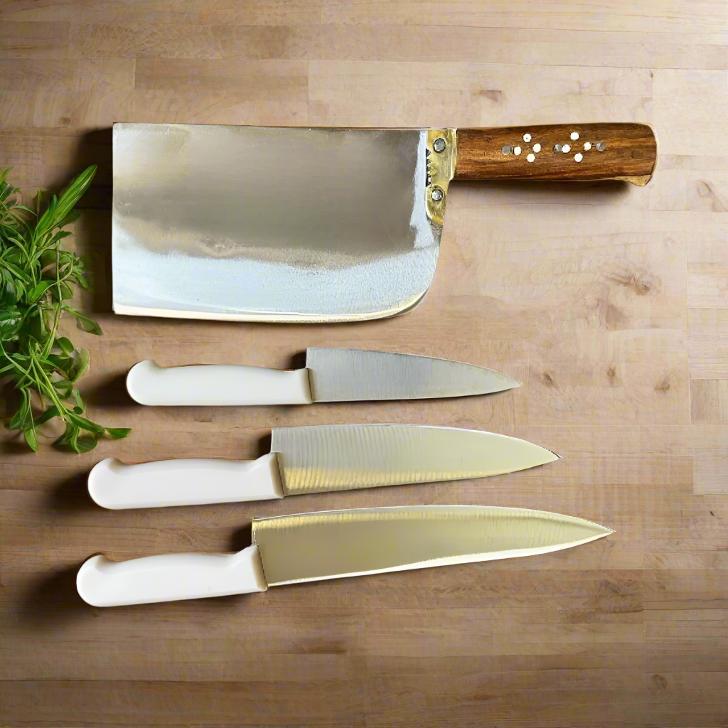 Premium 4-Piece Kitchen Knife & Kamani Toka Set – Complete Qurbani Set