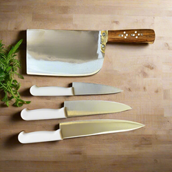 Premium 4-Piece Kitchen Knife & Kamani Toka Set – Complete Qurbani Set
