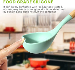 Premium Quality 11 Pieces Kitchen Utensil Set Cooking Utensils Tool Set with Plastic Utensil Holder, Non-stick Silicone and Heat Resistant Wooden Utensils – Imported