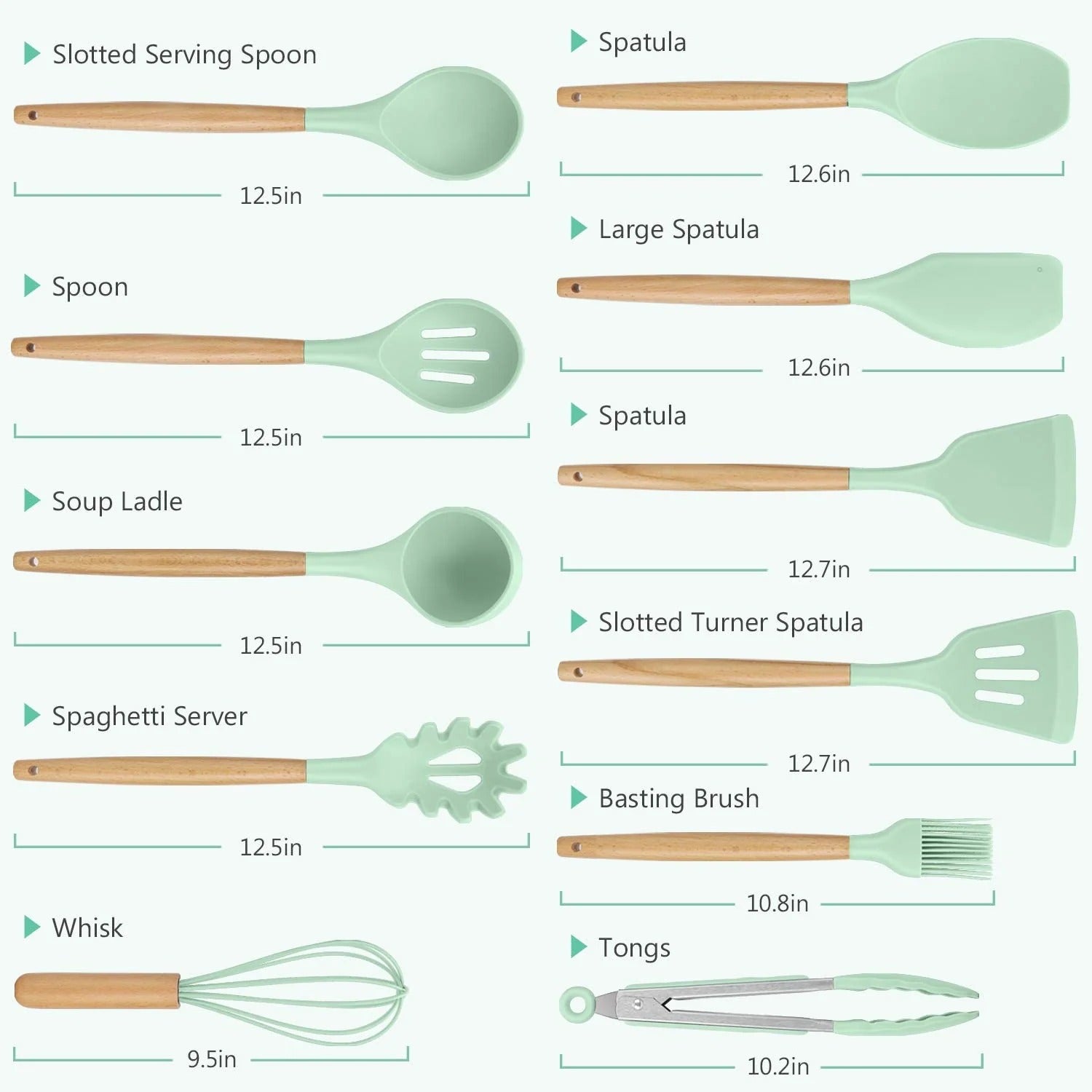 Premium Quality 11 Pieces Kitchen Utensil Set Cooking Utensils Tool Set with Plastic Utensil Holder, Non-stick Silicone and Heat Resistant Wooden Utensils – Imported