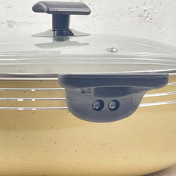 Prestige Pro Cook Non Stick Marble Coated Wok (Karahi) with Glass Lid - Beige