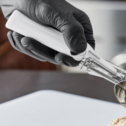 Stainless Steel Ice Cream & Cookie Scoop – Portion Control Disher with White Handle